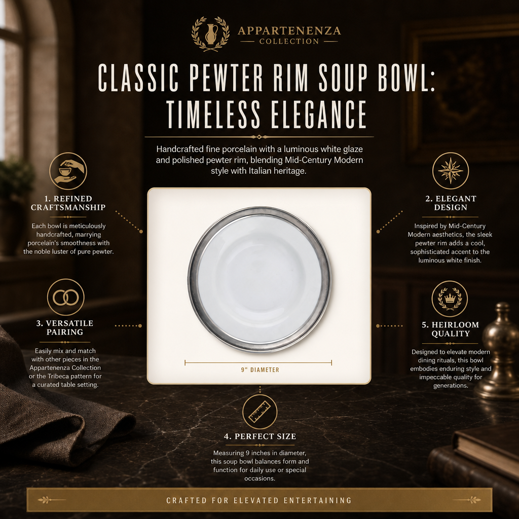 Classic Pewter Rim Soup Bowl 11