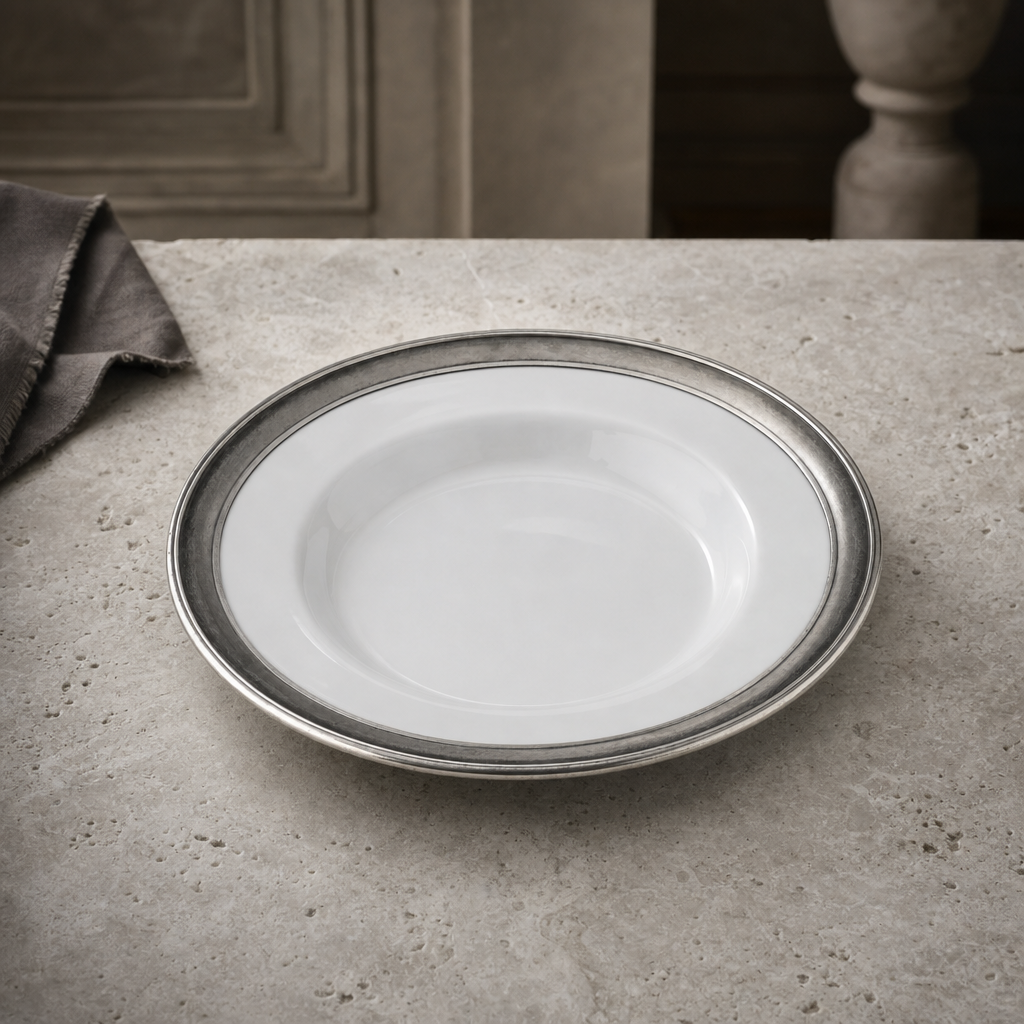 Classic Pewter Rim Soup Bowl 1