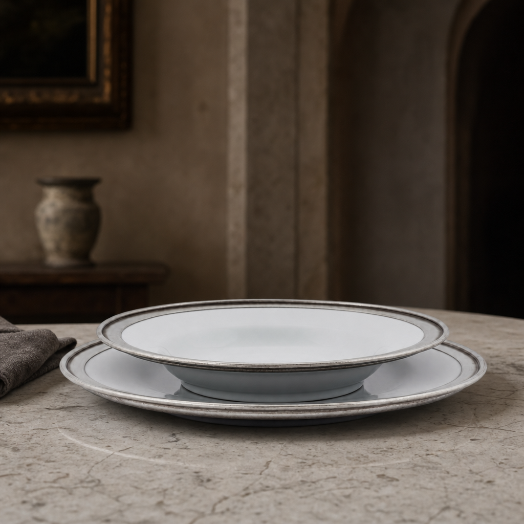 Classic Pewter Rim Soup Bowl 4