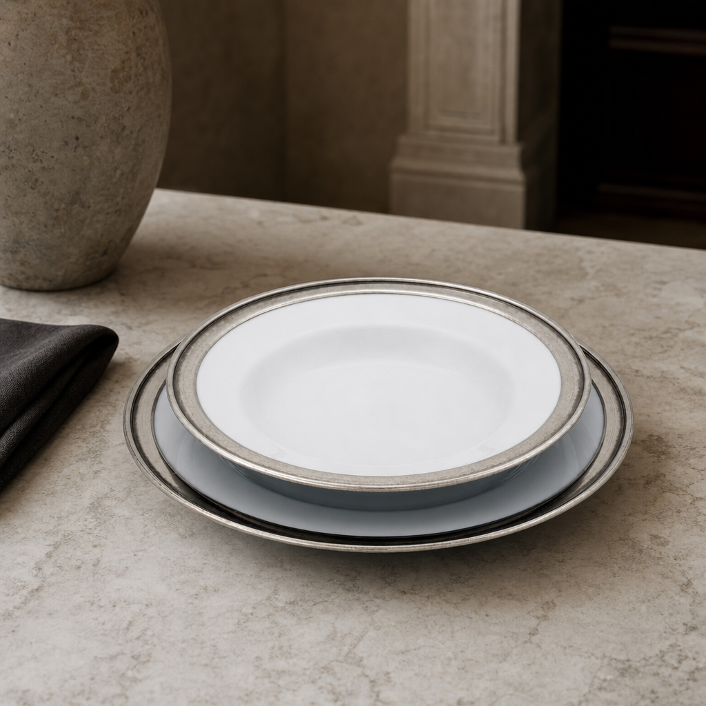 Classic Pewter Rim Soup Bowl 5