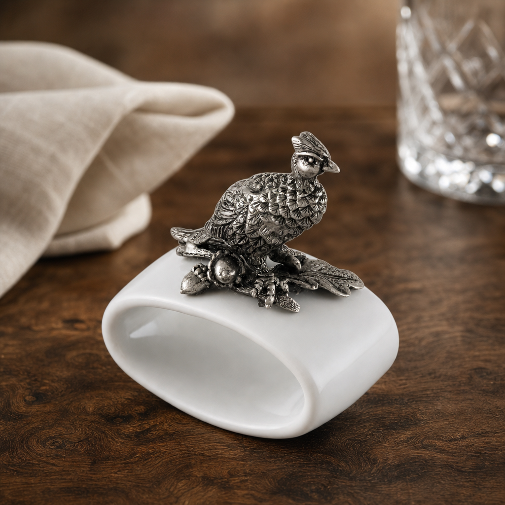 Pheasant Stoneware Napkin Ring 2