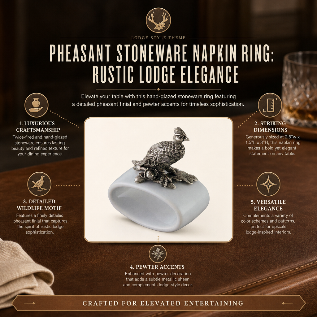 Pheasant Stoneware Napkin Ring 1