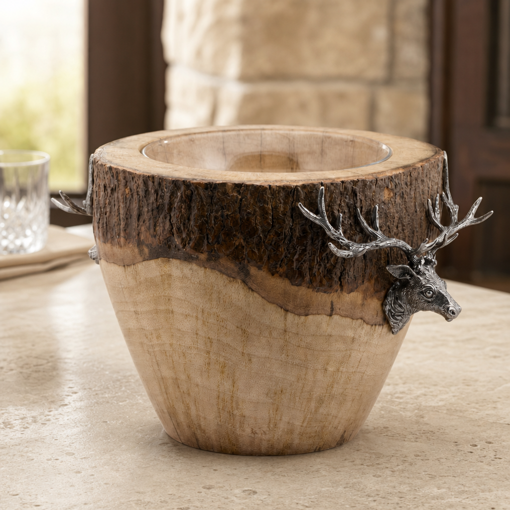 Natural Log Elk Ice Bucket 2