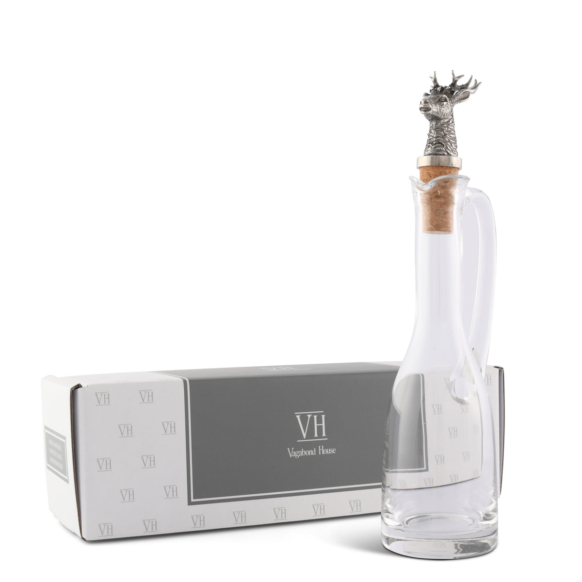 Cruet Bottle with Pewter Elk Head Cork Stopper 10