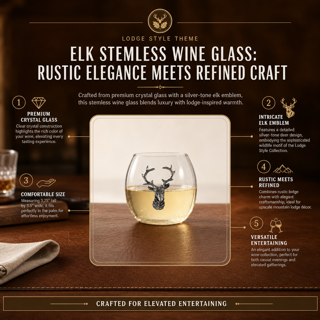 Elk / Deer Stemless Wine Glass 11