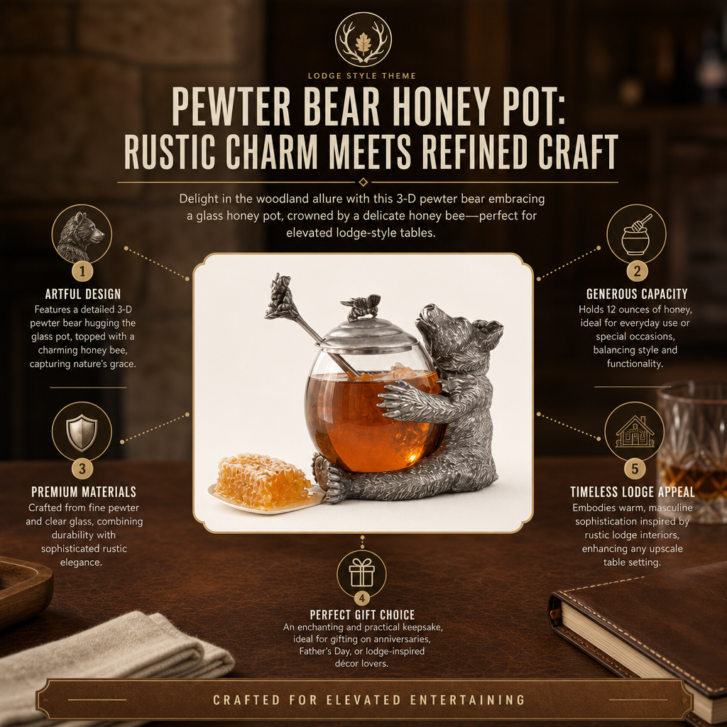 Pewter Bear Honey Pot 11