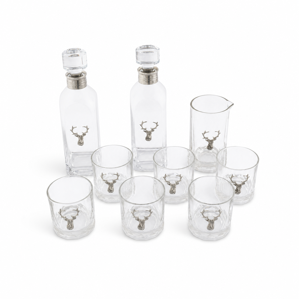 Elk Bust Glass Bar Set 1