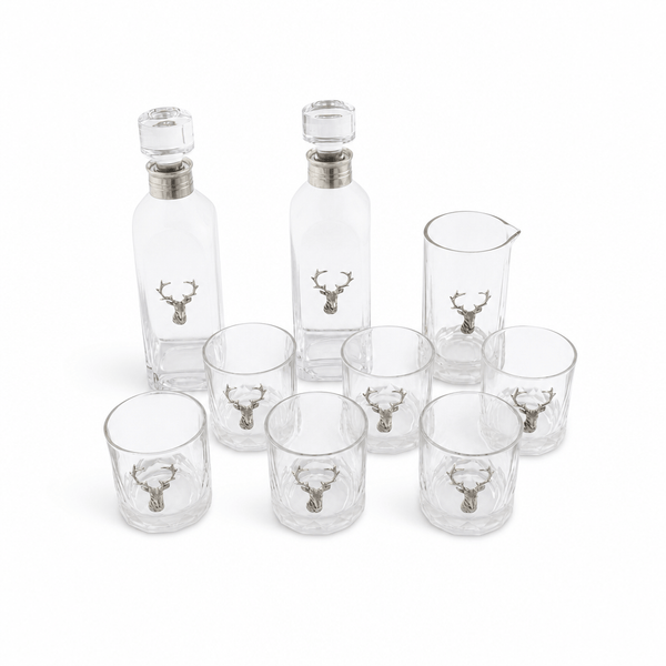 Elk Bust Glass Bar Set 1