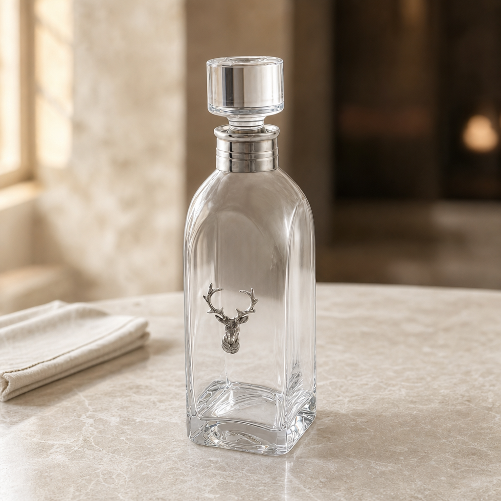 Elk Bust Tall Decanter 1