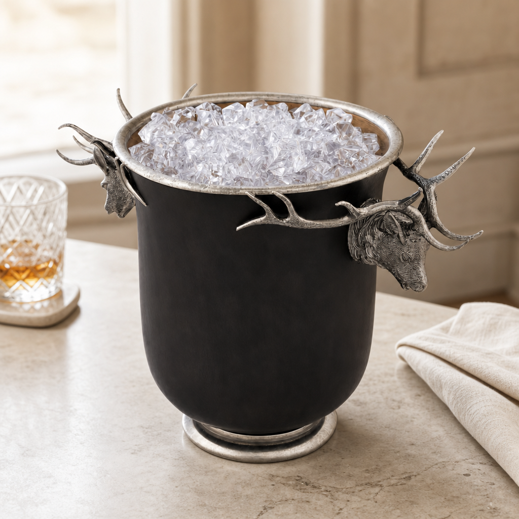 Elk Head Handle Bronze Ice Bucket 4