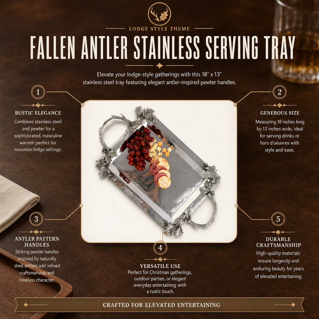 Fallen Antler Stainless Serving Tray 11