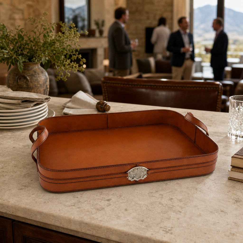 Leather Elk Serving Tray 6
