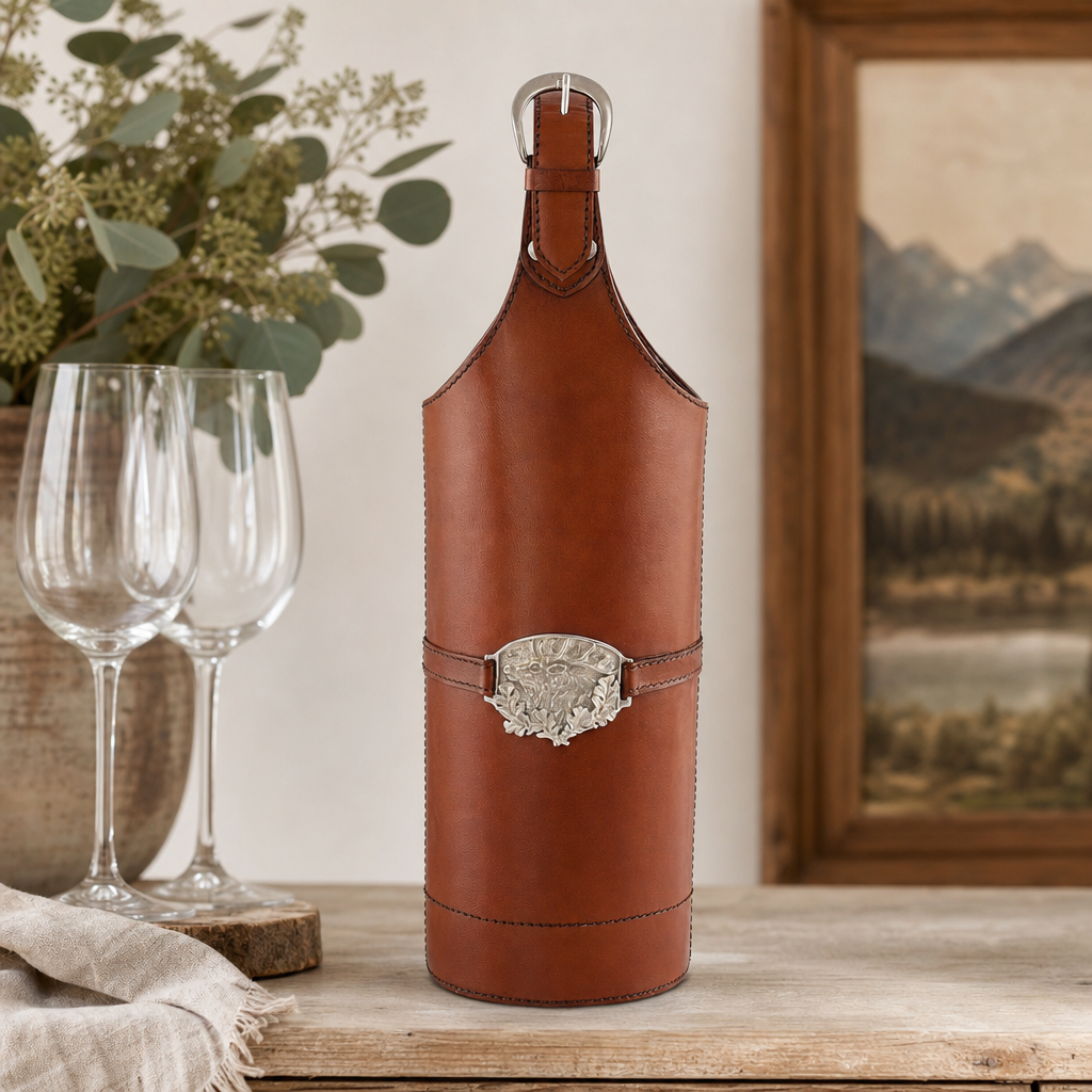 Leather Elk Single Wine Bottle Carrier 7