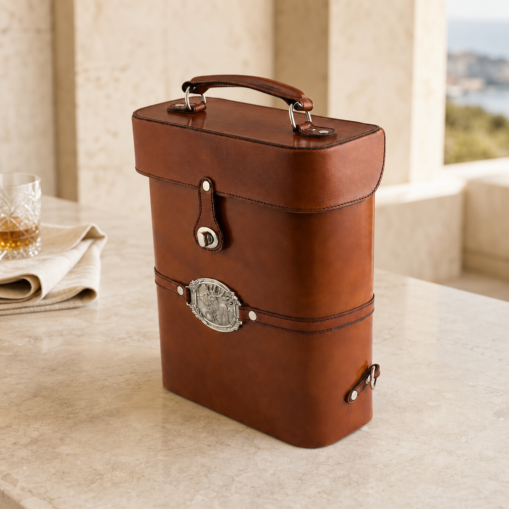 Leather Elk Double Wine Bottle Carrier 2
