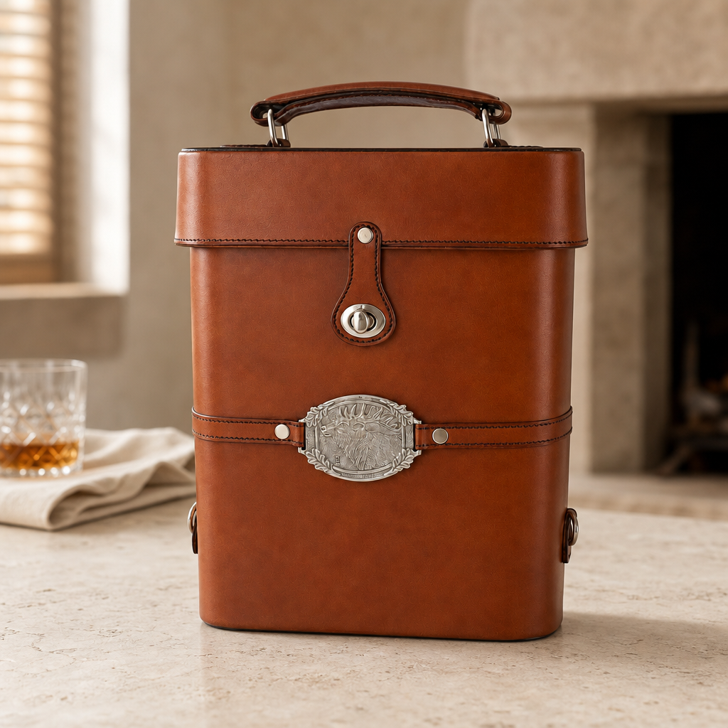 Leather Elk Double Wine Bottle Carrier 3
