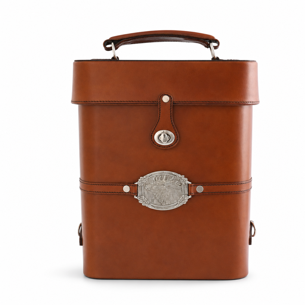 Leather Elk Double Wine Bottle Carrier 8