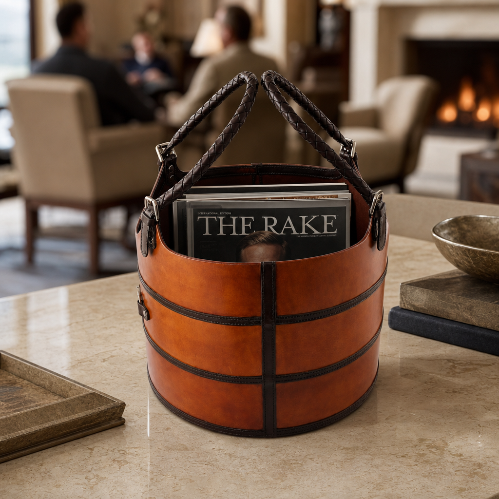 Leather Elk Magizine Basket 7