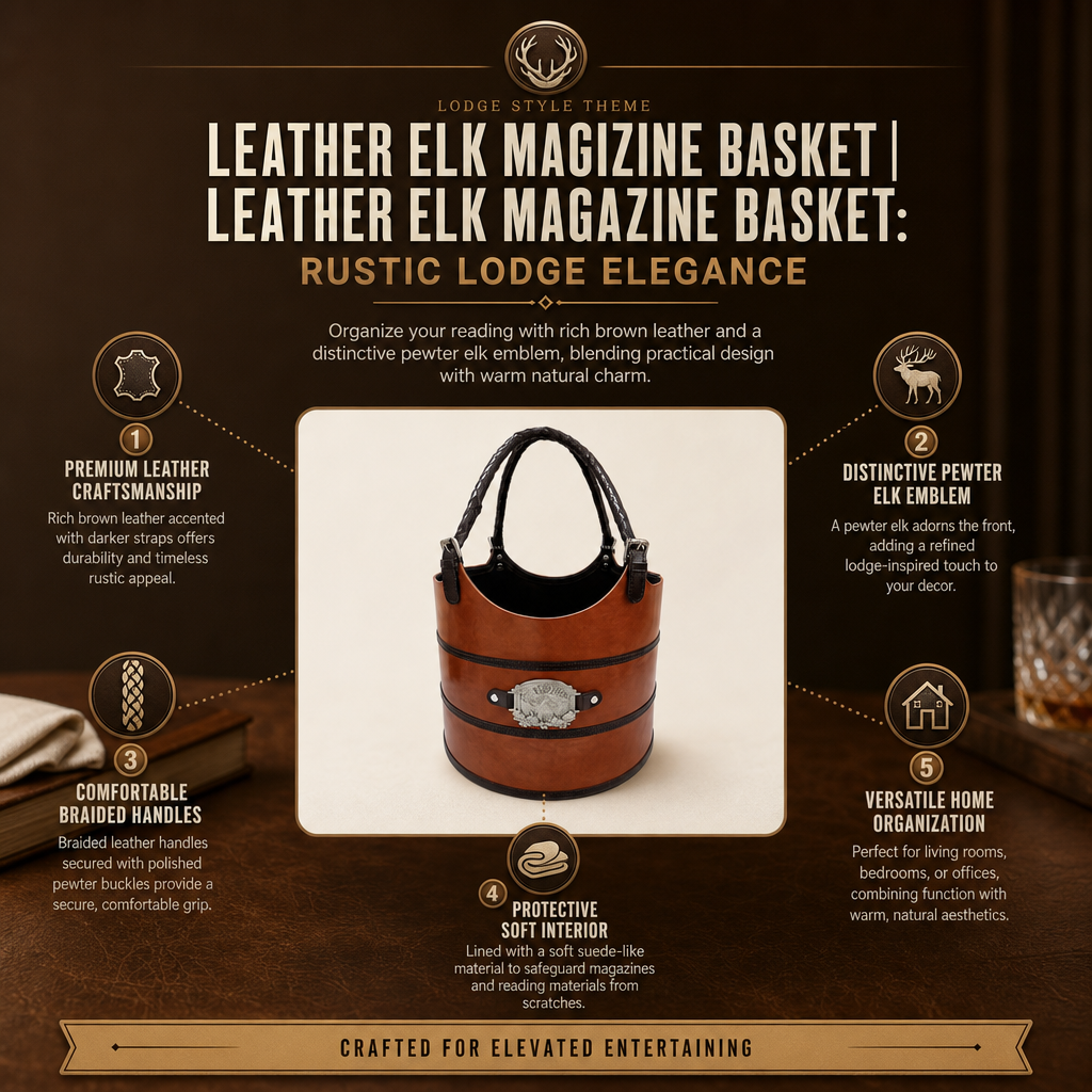 Leather Elk Magizine Basket 9