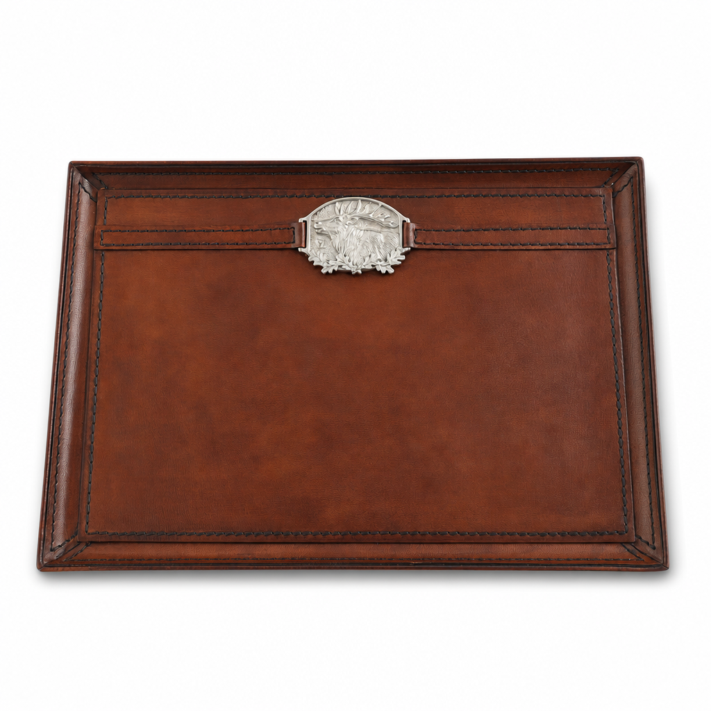 Leather Elk Catchall Tray 1