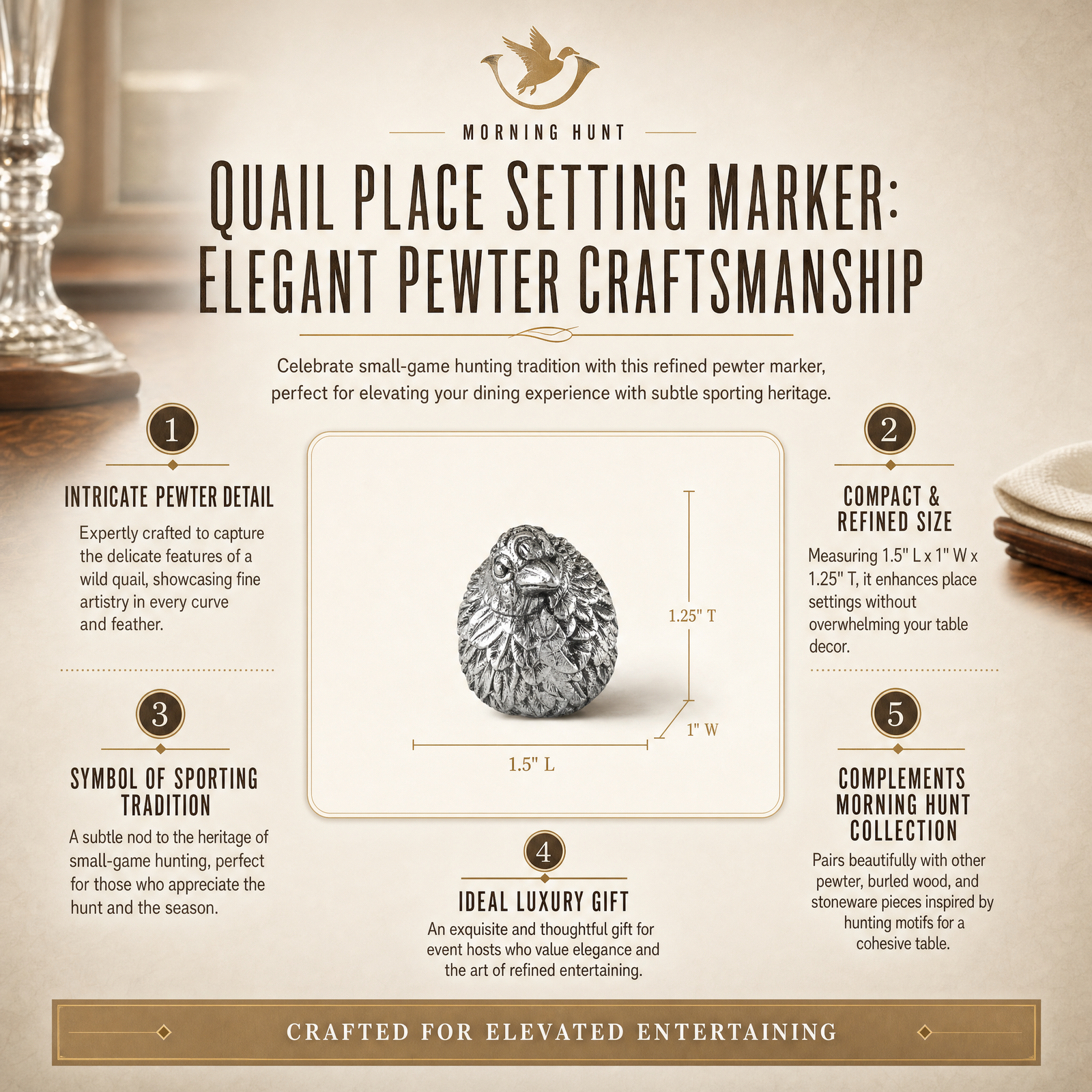 Quail Place Setting Marker 11