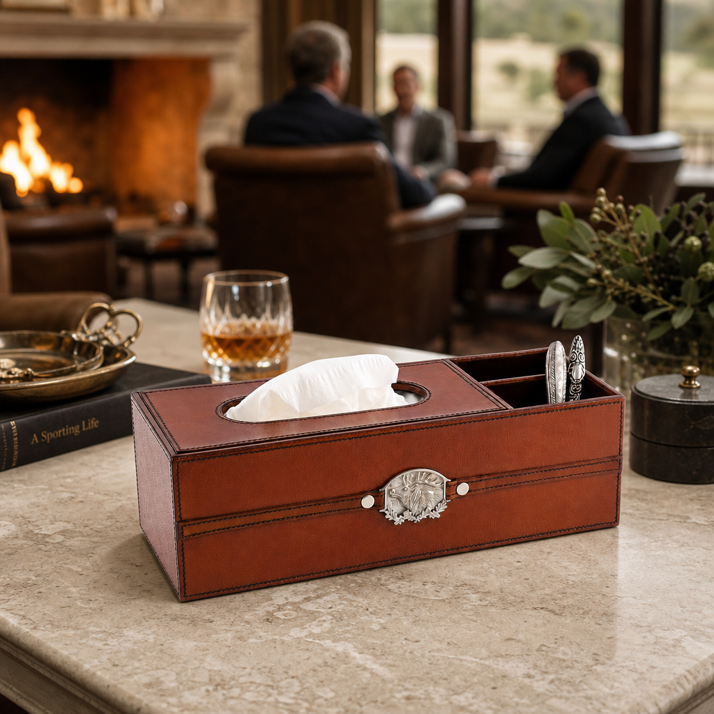 Leather Elk Office Tissue Box 5