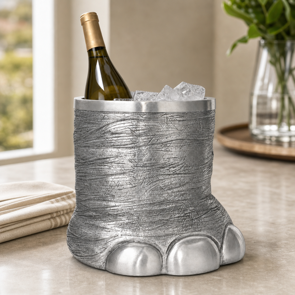 Pewter Elephant Foot Ice Bucket 3
