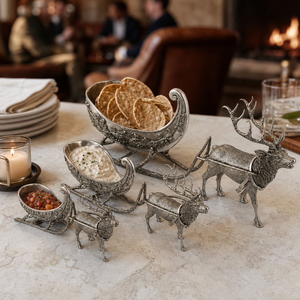 Reindeer Sleigh Dip Bowl 9