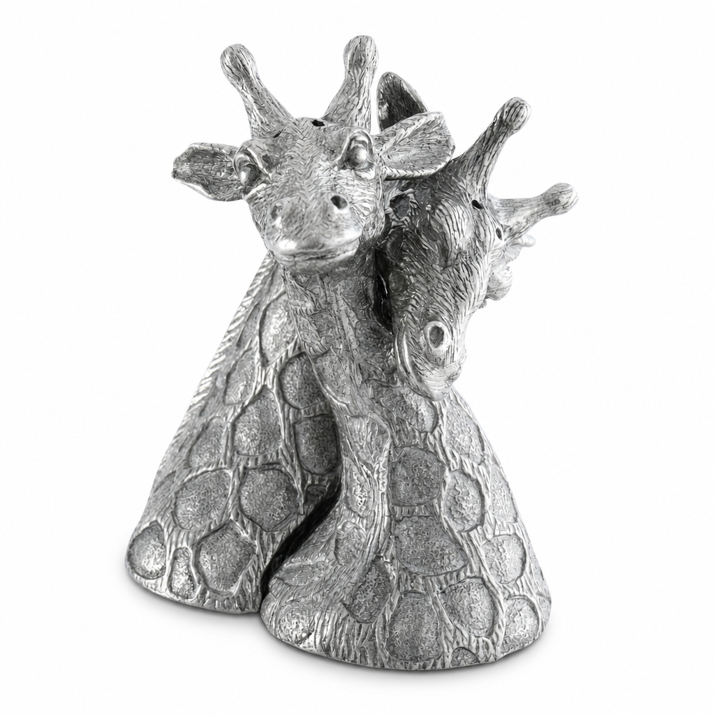Pewter Giraffes Salt &amp; Pepper Set 1