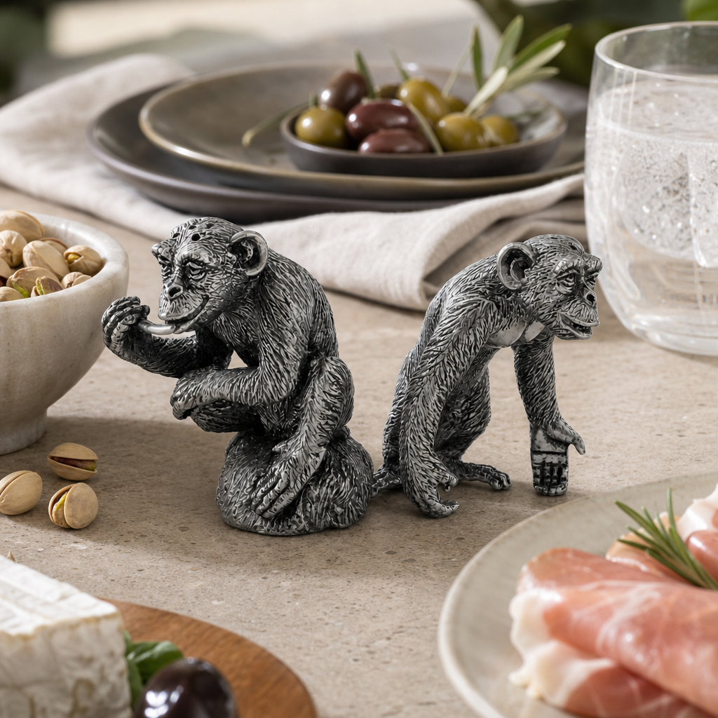 Pewter Chimp Salt and Pepper 7