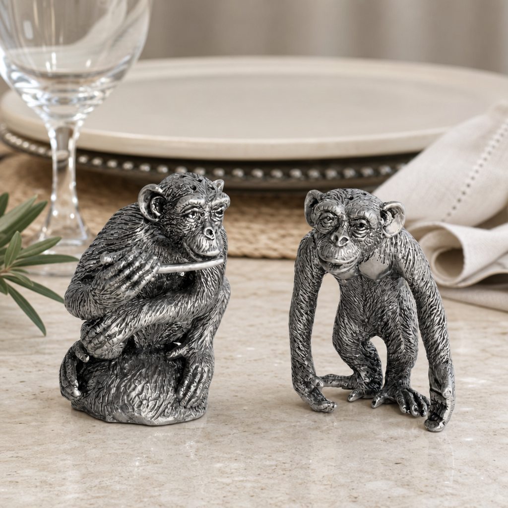 Pewter Chimp Salt and Pepper 4
