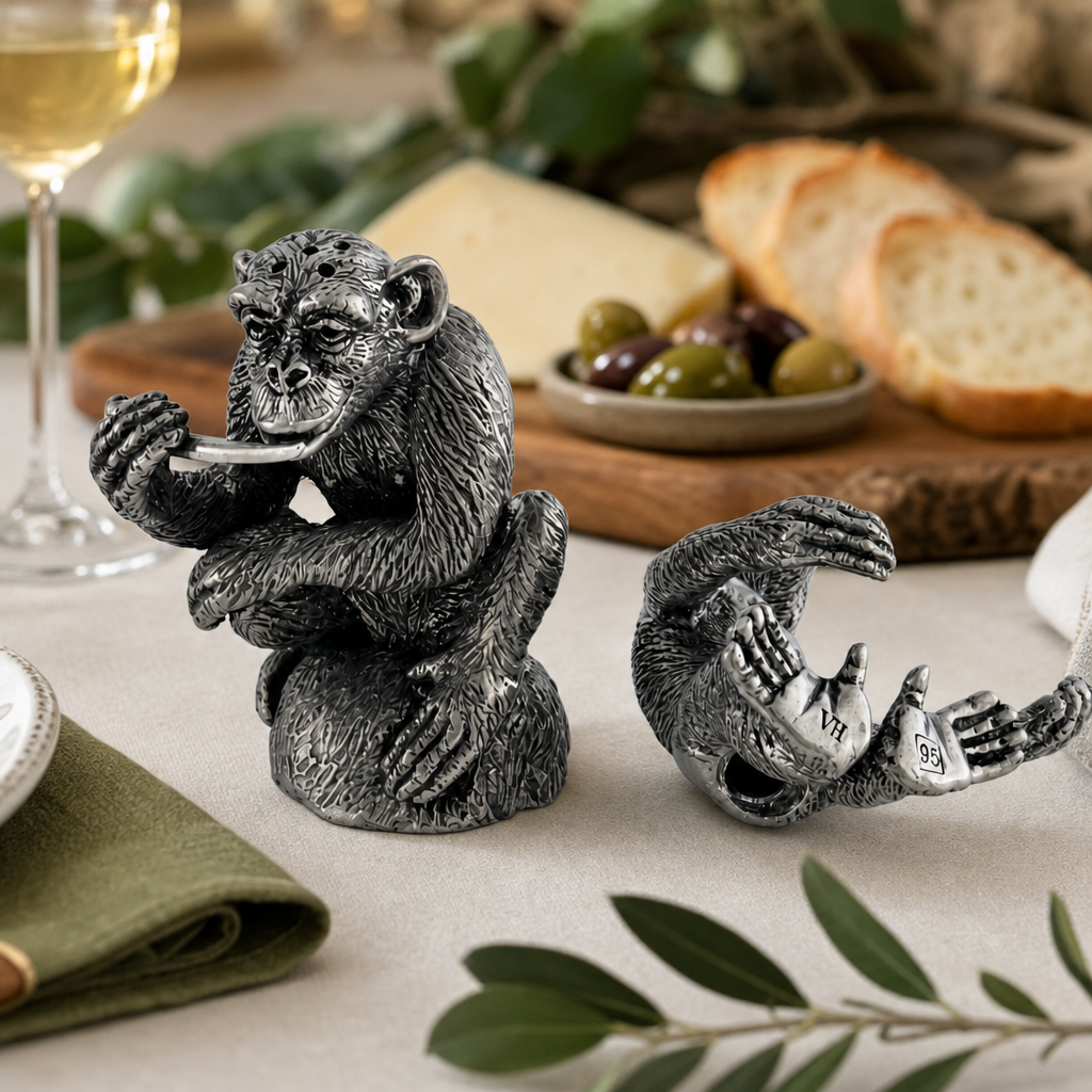 Pewter Chimp Salt and Pepper 9