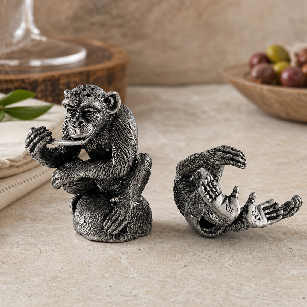 Pewter Chimp Salt and Pepper 5