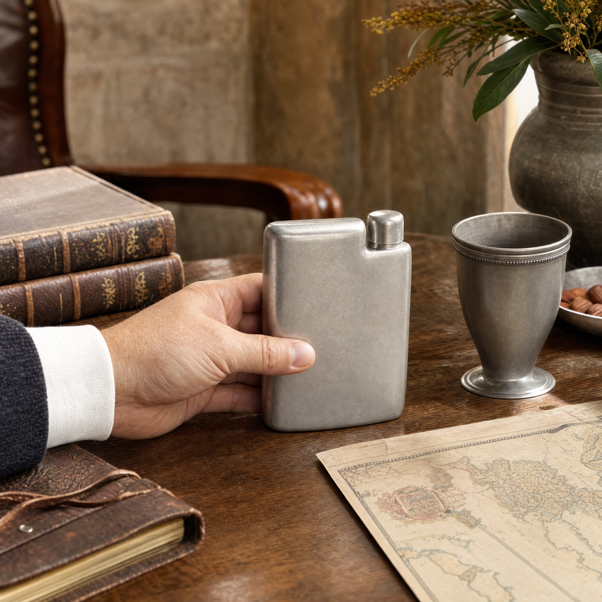 Classic Pewter Flask 6
