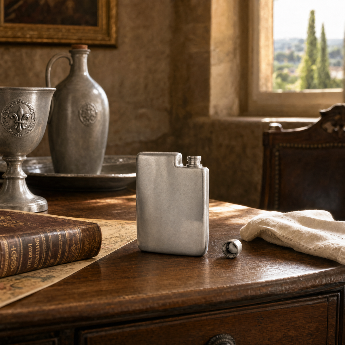 Classic Pewter Flask 8