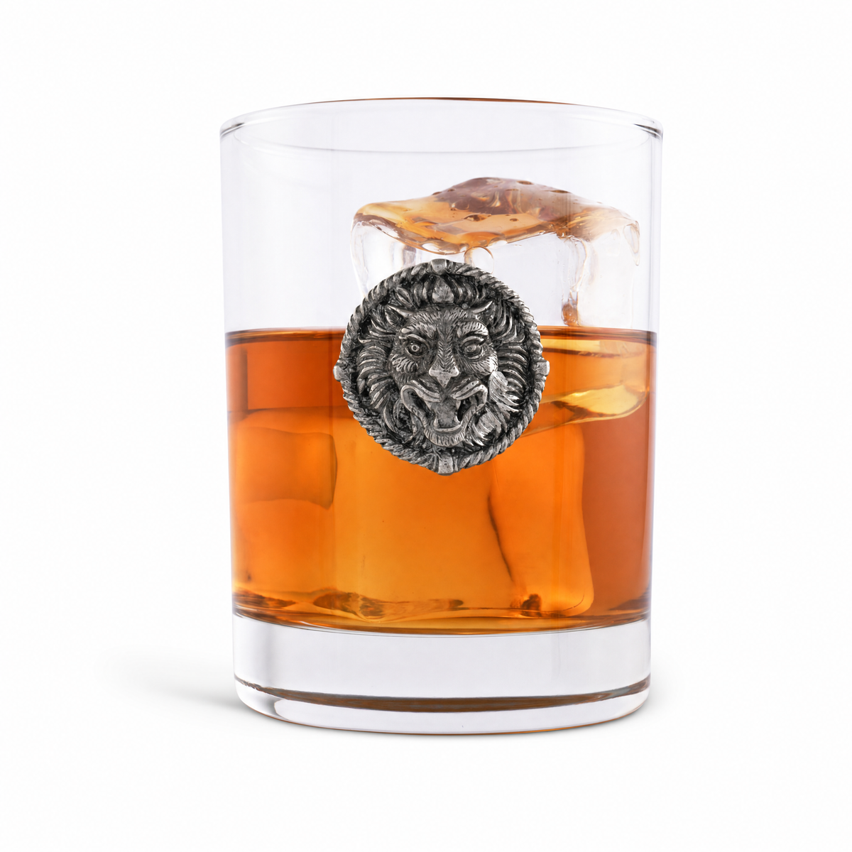Lion Head Double Old Fashion Bar Glass 1
