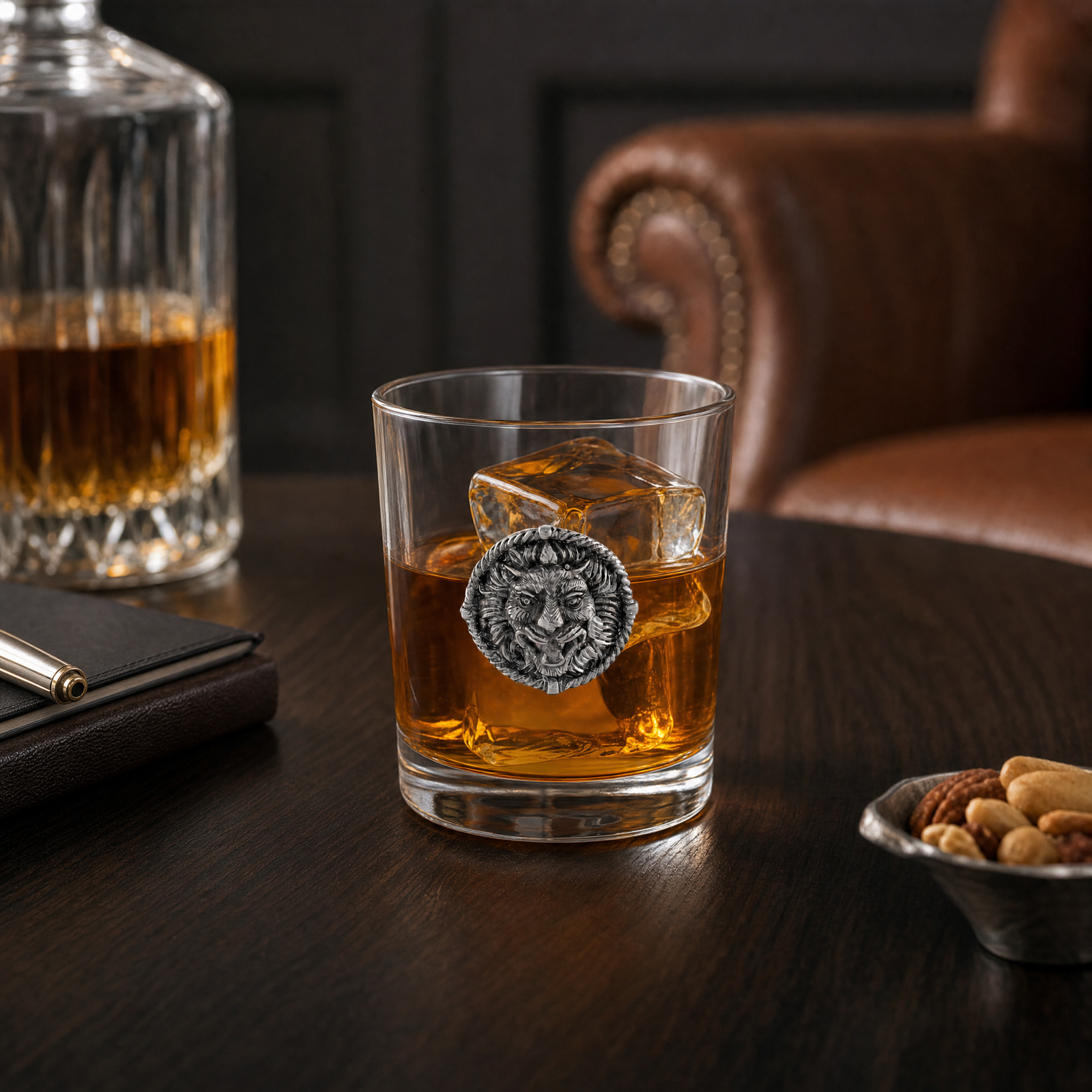 Lion Head Double Old Fashion Bar Glass 3