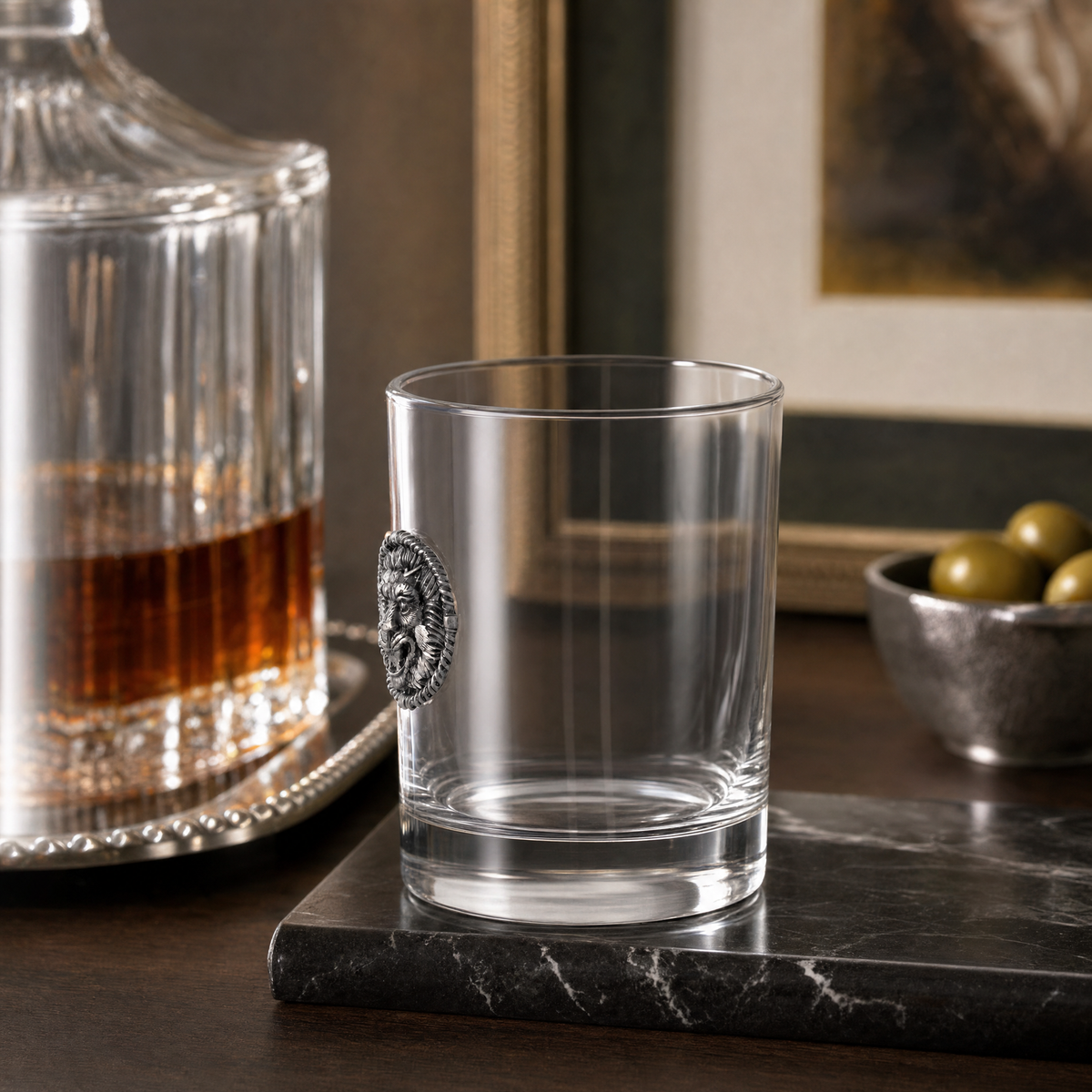 Lion Head Double Old Fashion Bar Glass 5