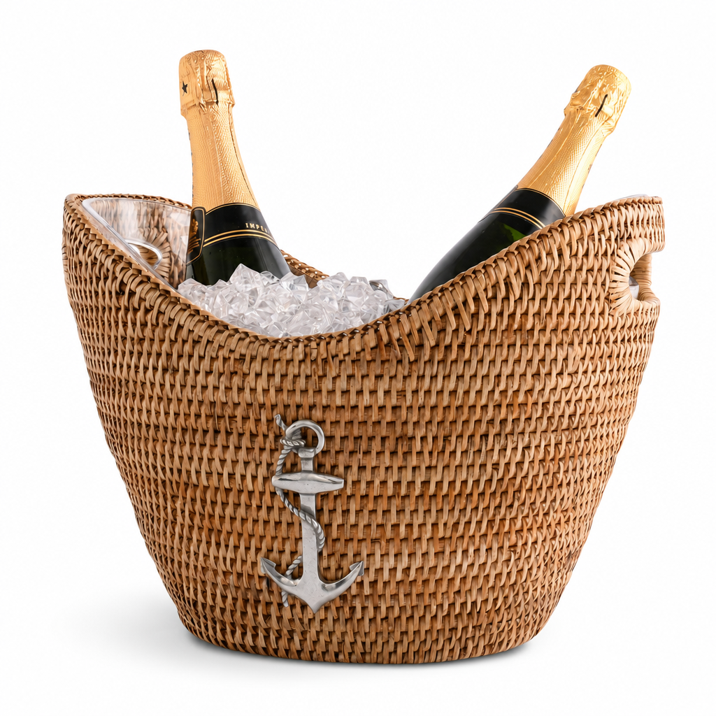 Anchor Hand Woven Wicker Rattan Champagne / Ice Tub 1