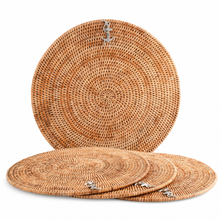 Anchor Placemat Hand Woven Wicker Rattan Round - Set of 4 1