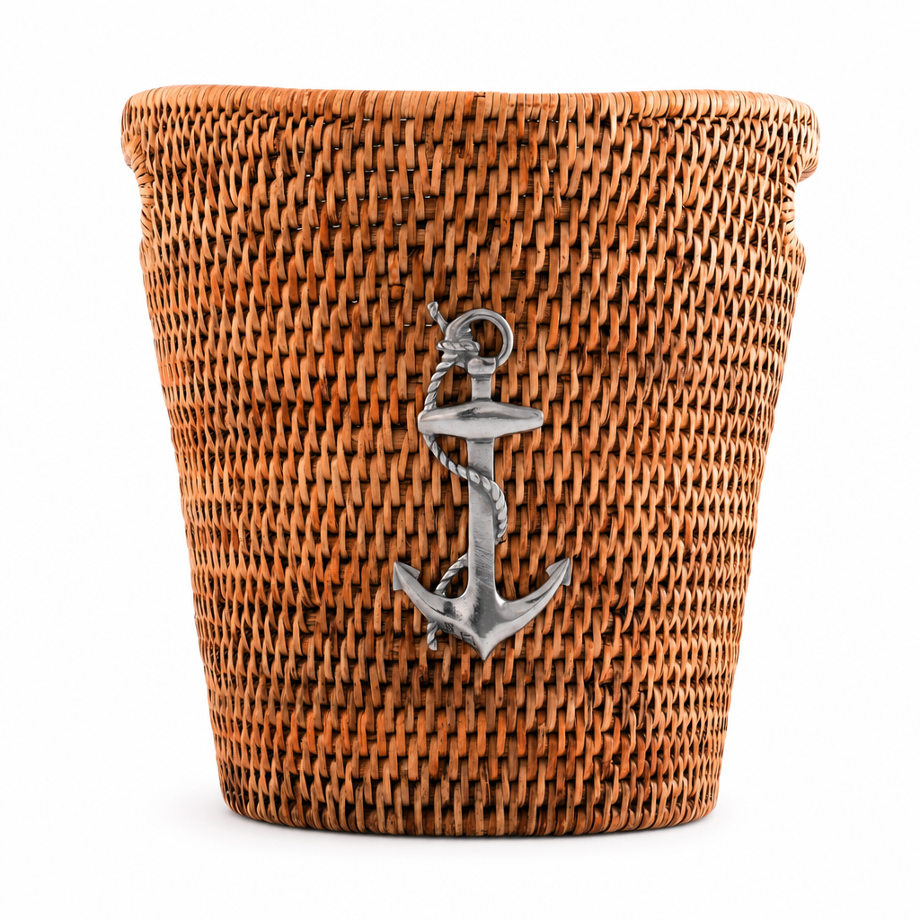 Anchor Hand Woven Wicker Rattan Champagne / Ice Bucket 10