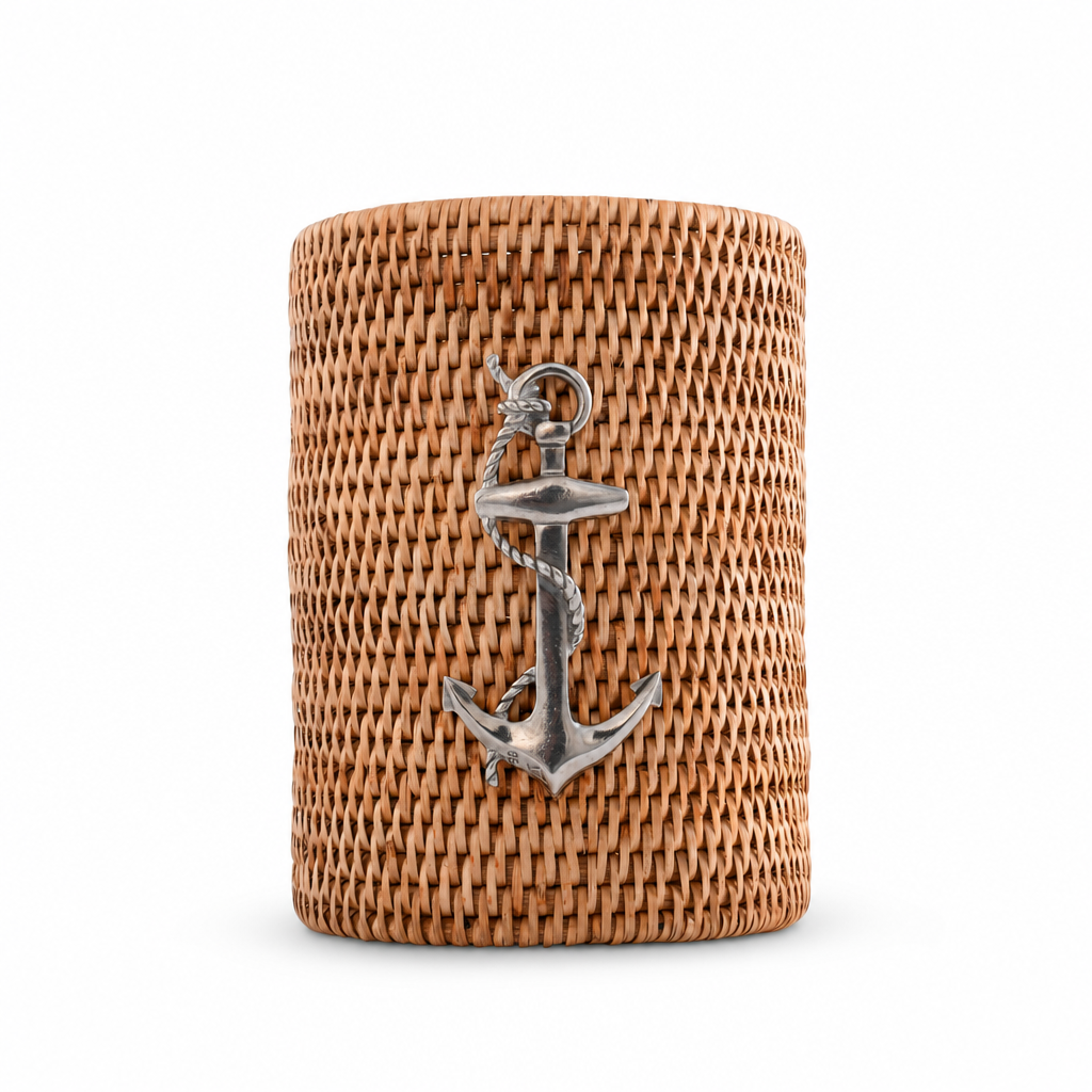Anchor Hand Woven Wicker Rattan Utensils Holder 1