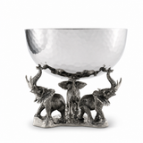 Stainless Nut Bowl - Pewter Elephant Base 1