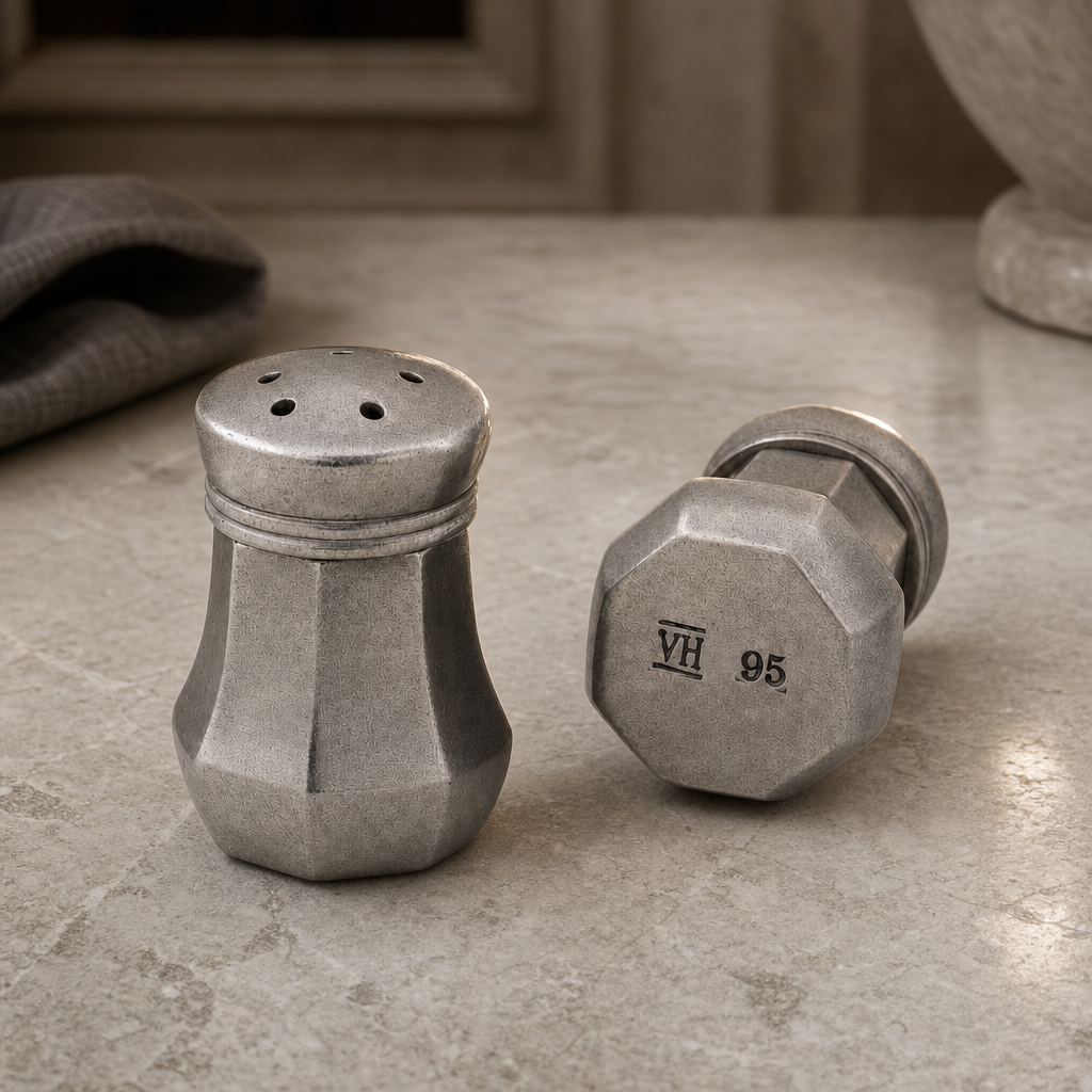 Mini Pewter Salt and Pepper 3