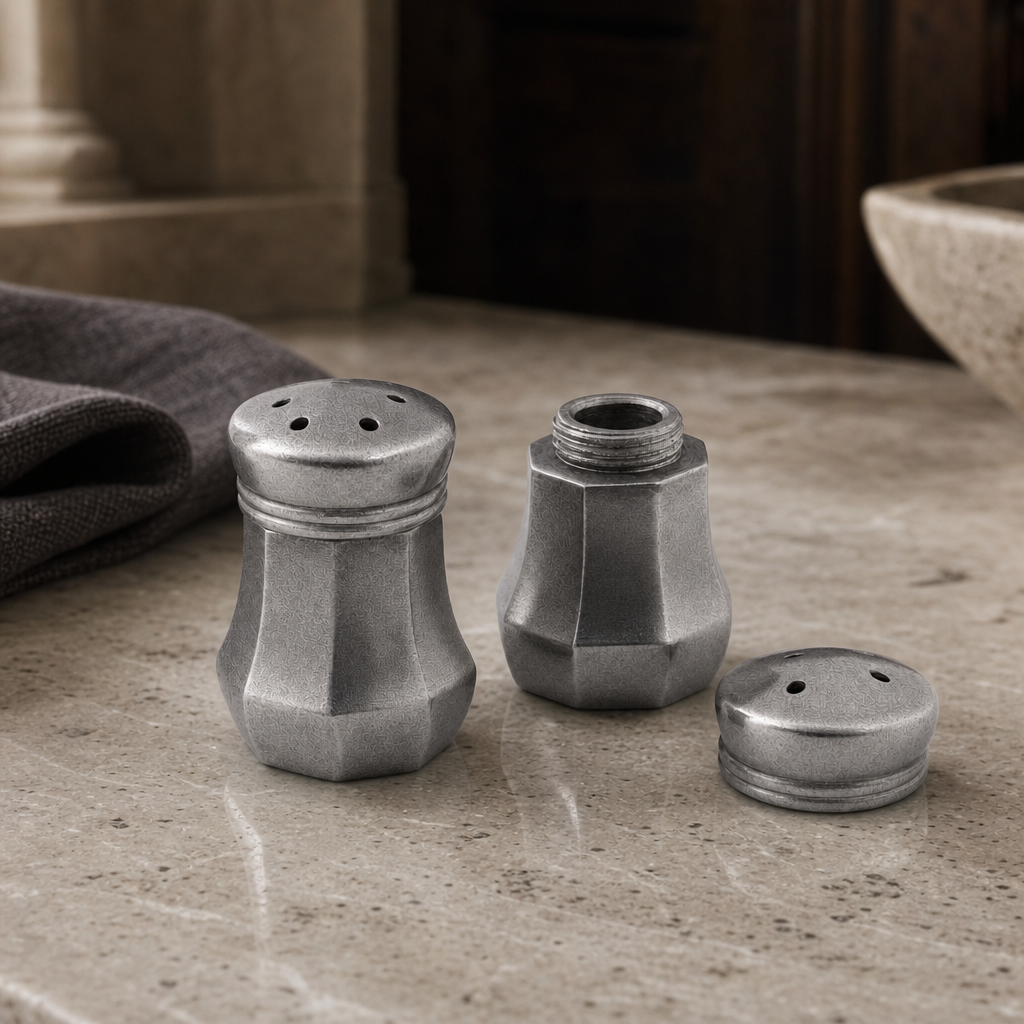 Mini Pewter Salt and Pepper 4