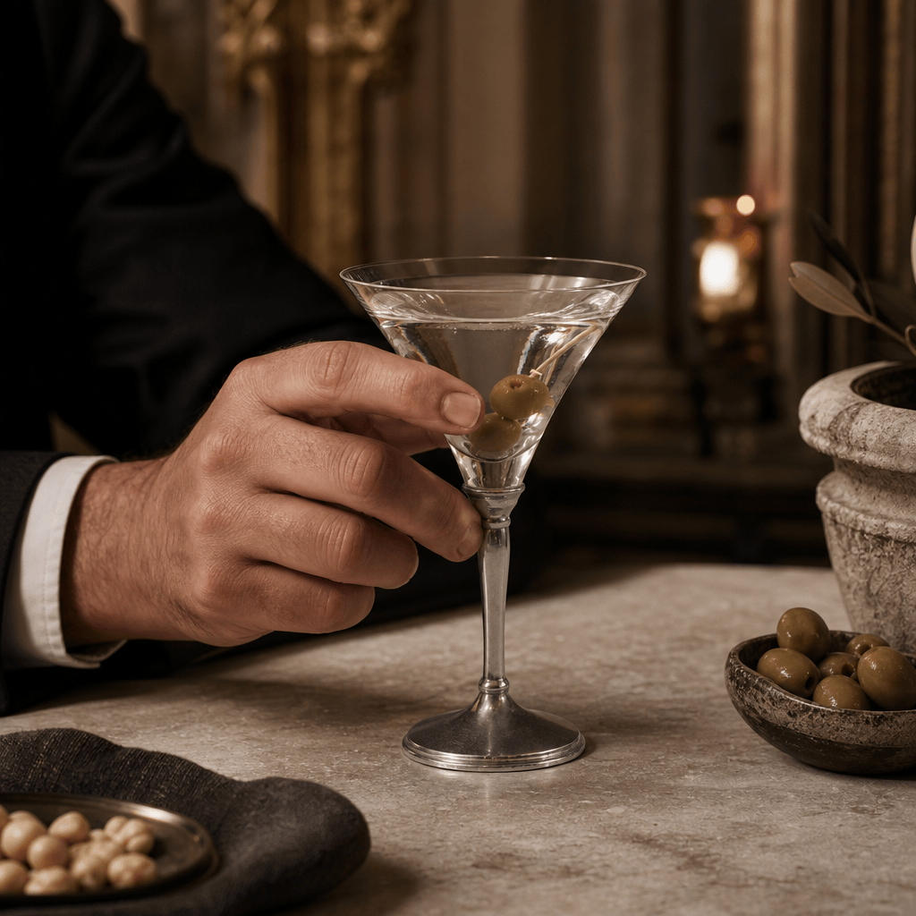 Classic Pewter Stem Cocktail Glass 3