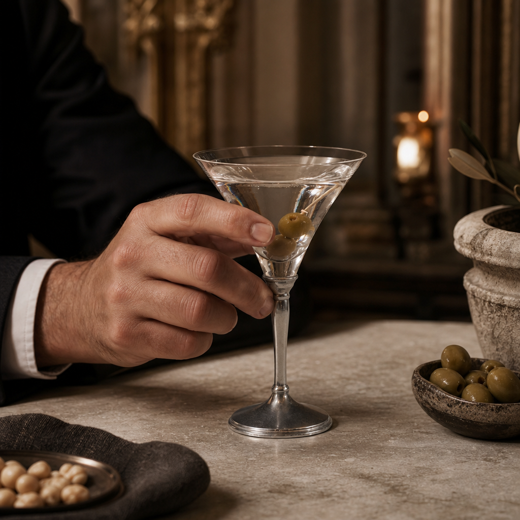 Classic Pewter Stem Cocktail Glass 3