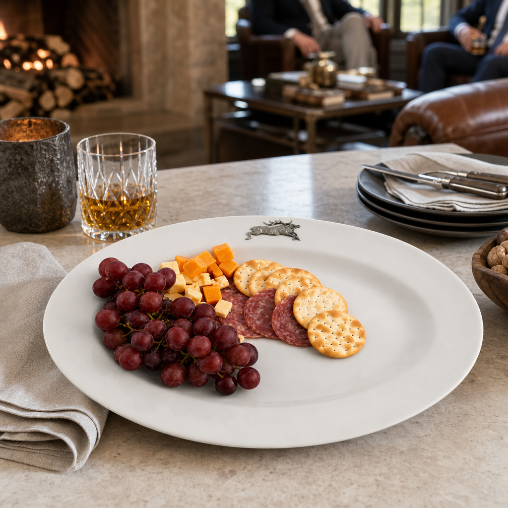 Running Elk Stoneware Serving Tray 9