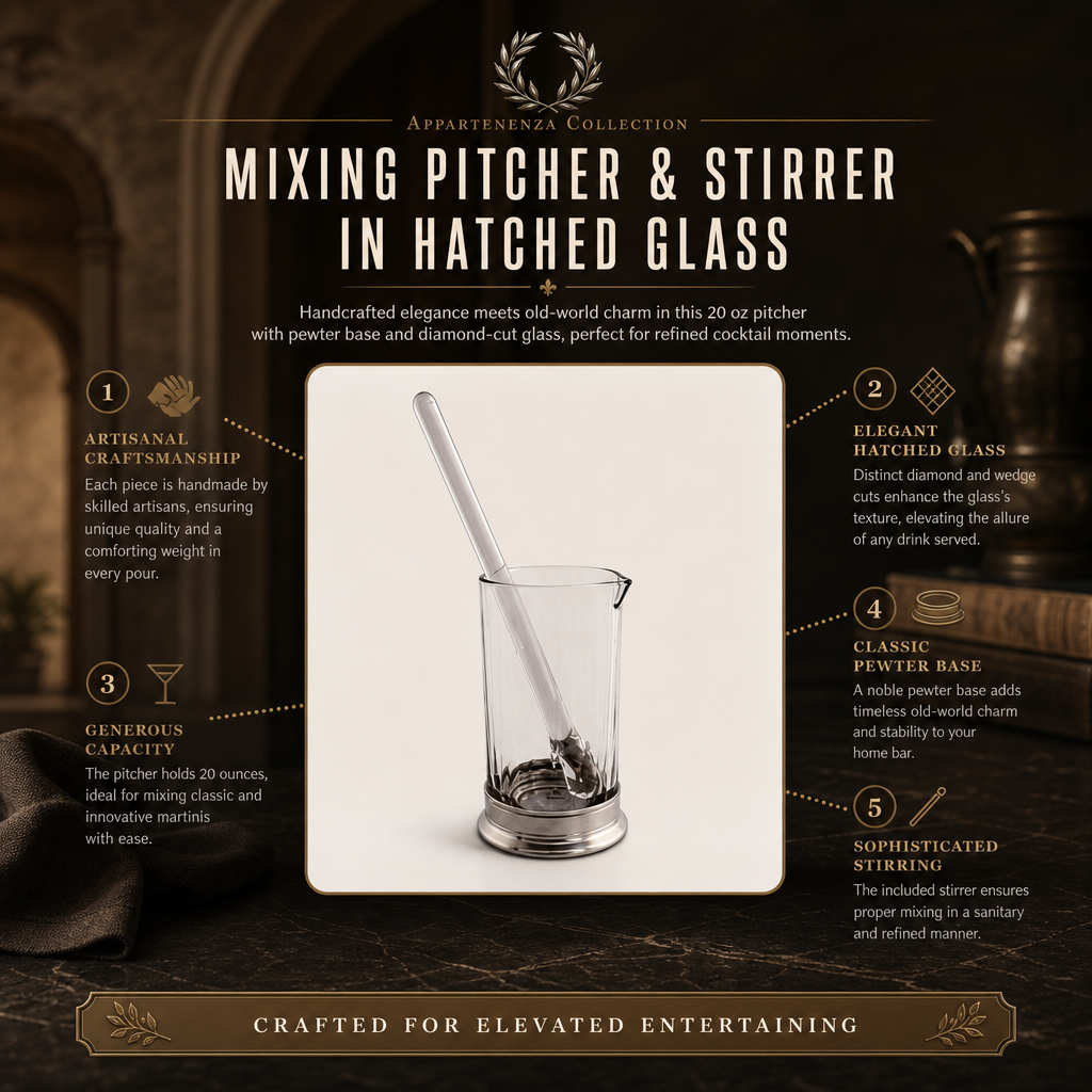 Mixing Pitcher and Stirrer - Hatched Glass 9