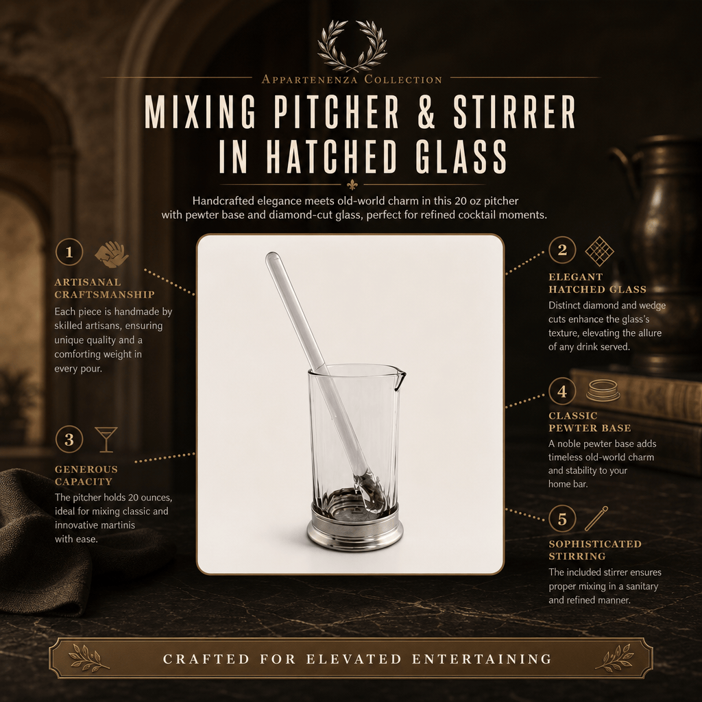 Mixing Pitcher and Stirrer - Hatched Glass 9