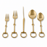 Bit  Five piece Flatware Set - Stainless Steel Shiny Gold 1